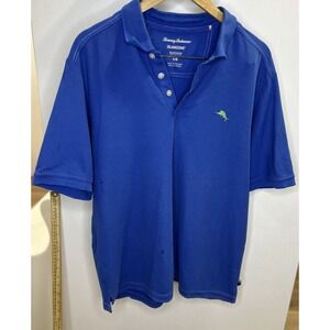 Tommy Bahama Mens Supima Cotton Island‎ Zone Polo Shirt Blue Size L